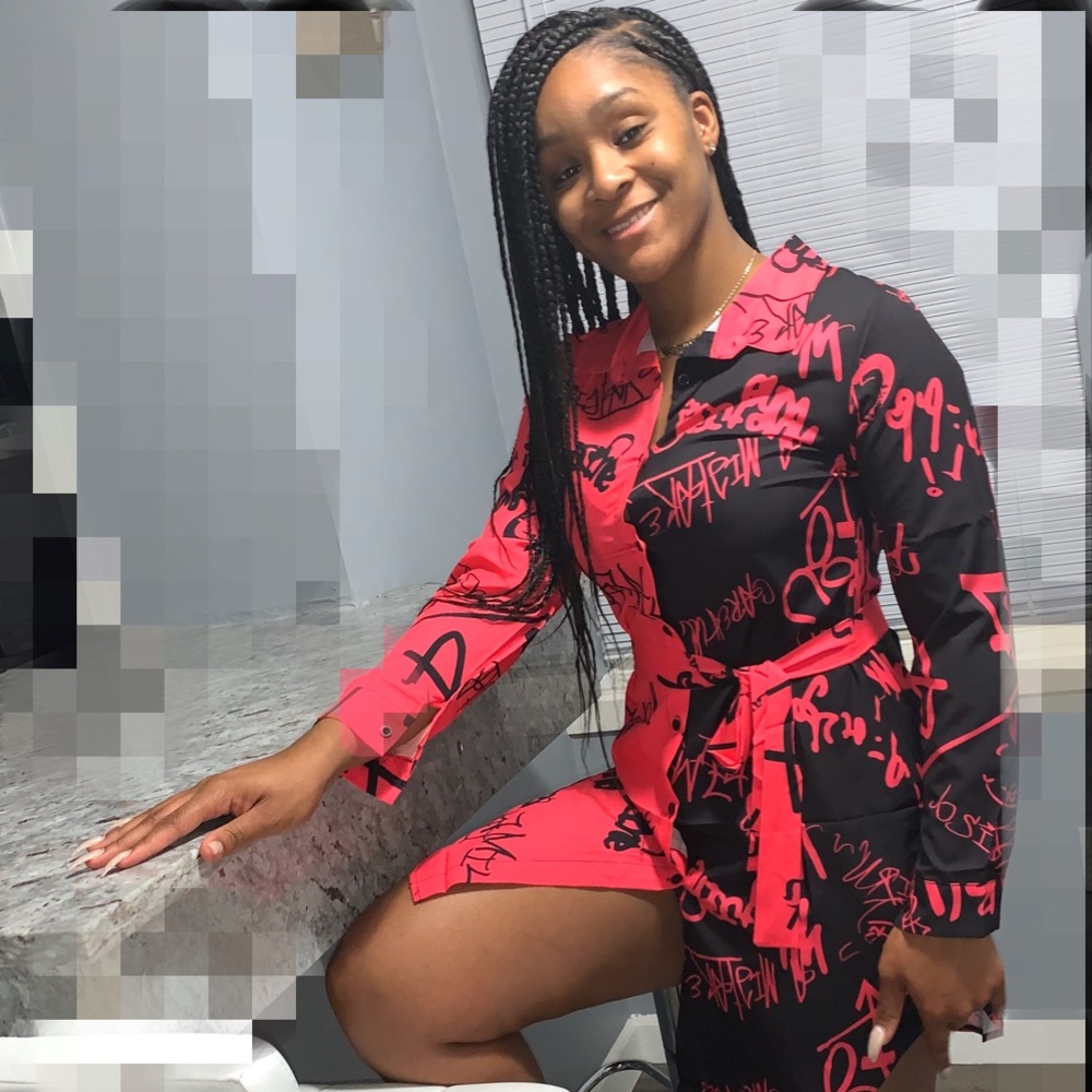 Graffiti print dress